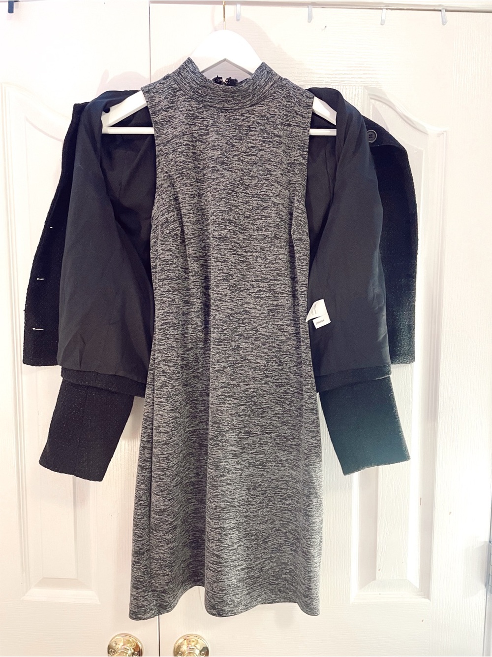 Cecico Sleeveless Mock Neck Mini Dress in Heather Gray